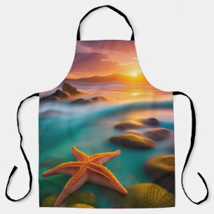 Starfish on beach at Dawn Apron