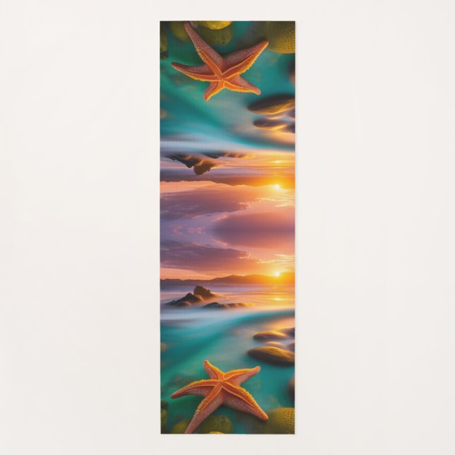Starfish on beach at Dawn  Yoga Mat (Front)