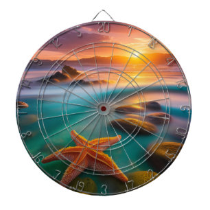 Starfish on Beach at Sunrise  Dartboard