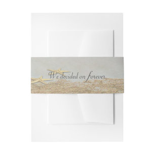 Starfish on Beach Sand Invitation Belly Band