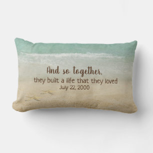 starfish on beach watercolor lumbar pillow