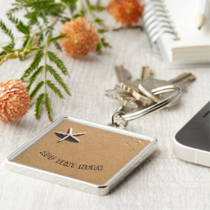Starfish on Sandy Beach Keychain