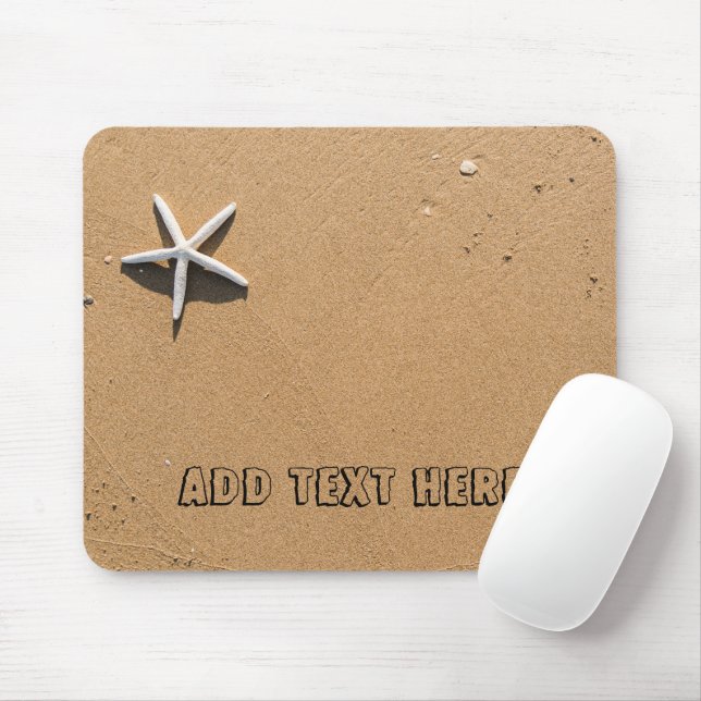 Starfish on Sandy Beach Mouse Pad (With Mouse)