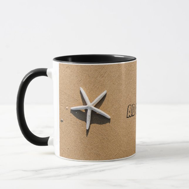 Starfish on Sandy Beach Mug (Left)