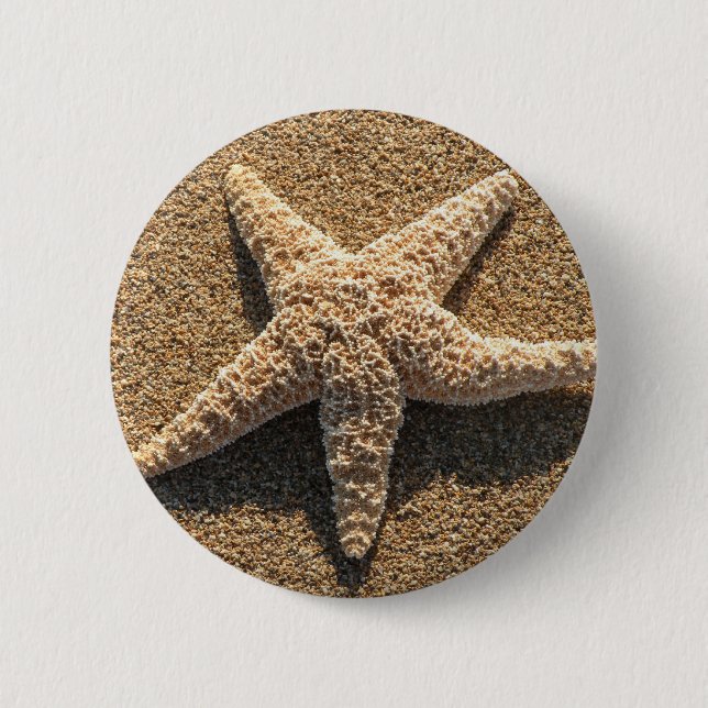Starfish on the beach 2 inch round button (Front)