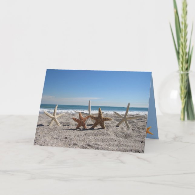 Starfish On The Beach - Folded Card (Front)