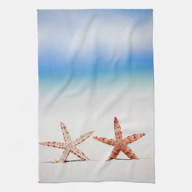 Starfish on the beach kitchen towel (Vertical)