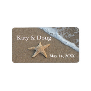 Starfish on the beach labels for the DIY bride