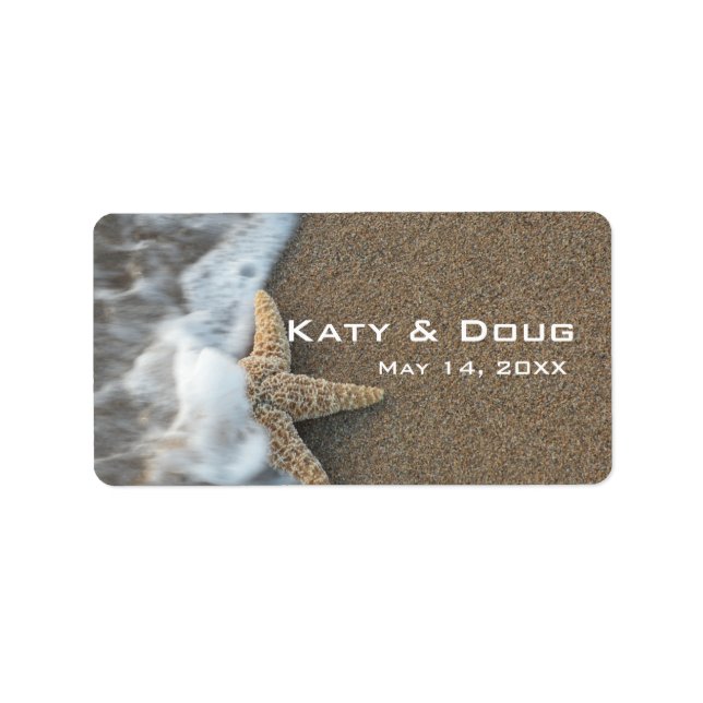 Starfish on the beach labels for the DIY bride (Front)