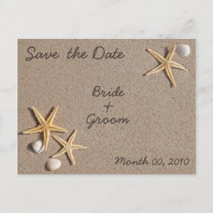 Starfish on the Beach Save the Date Postcards