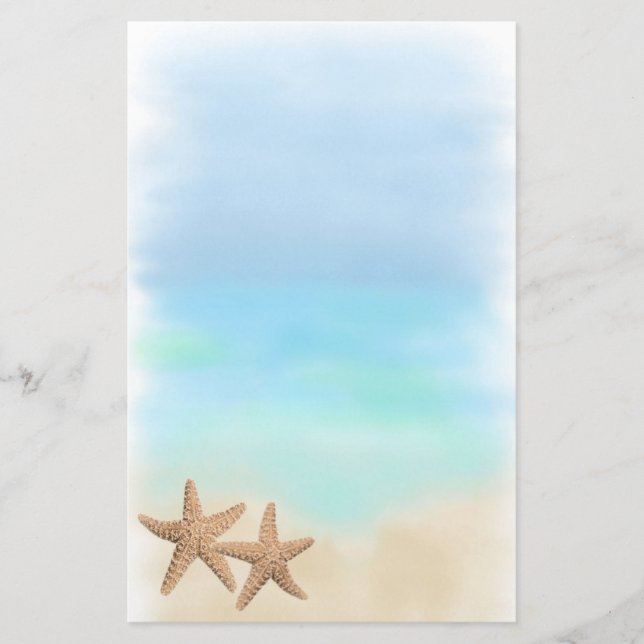 Starfish on the Beach stationery (Front)