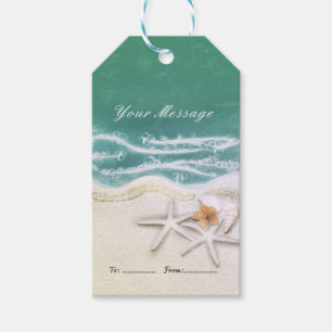 Starfish on the Beach Teal Sea Water Party Favour Gift Tags