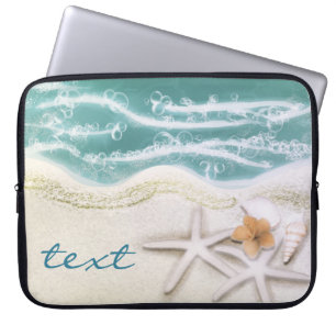 Starfish on the Beach Teal Sea Water Tropical Laptop Sleeve