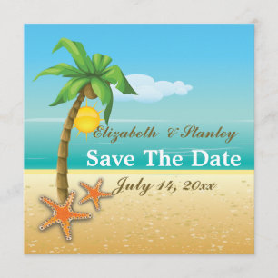 Starfish on the beach wedding Save the Date
