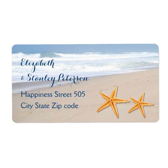 Starfish on the sand destination beach wedding (Front)