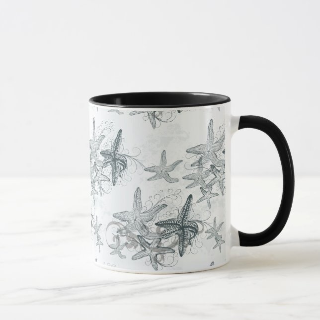 Starfish On The Sea Pattern Mug (Right)