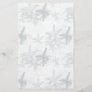 Starfish On The Sea Pattern Stationery