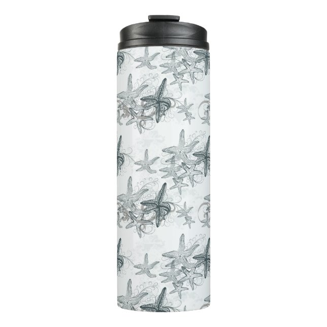 Starfish On The Sea Pattern Thermal Tumbler (Front)