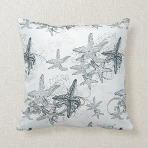 Starfish On The Sea Pattern Throw Pillow