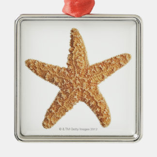 Starfish on White Metal Ornament