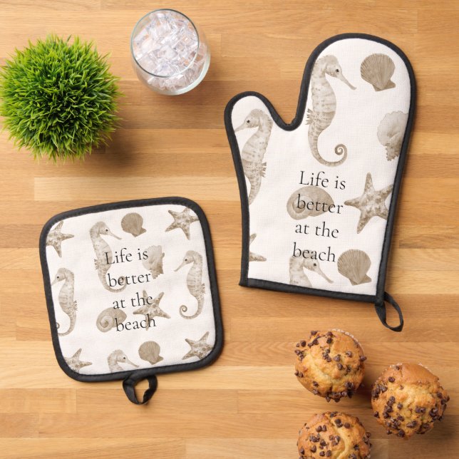 Starfish Oven Mitt & Pot Holder Set (Top Down)