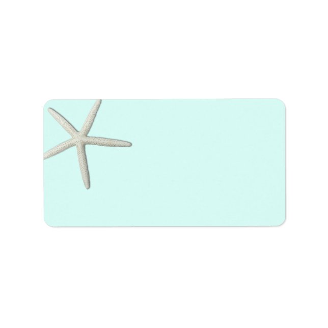 Starfish, Pale Mint Étiquettes de adresse imprimab (Devant)