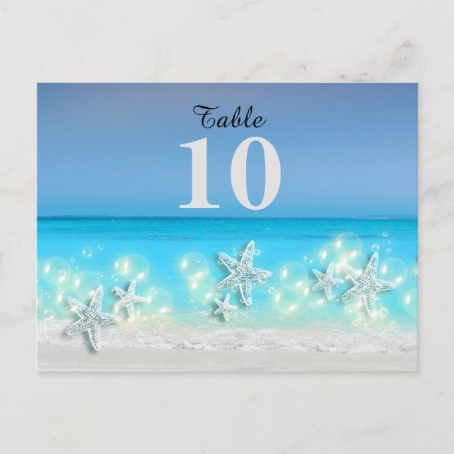 Starfish paradise blue waters tropical table no postcard (Front)