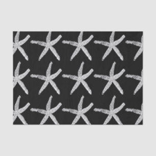 Starfish Pattern Beach Christmas Black White Cool Tissue Paper