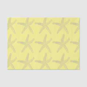 Starfish Pattern Beach Coastal Yellow Custom Colou Tissue Paper