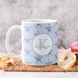Starfish Pattern Beach Marine Custom Name Coffee Mug