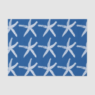 Starfish Pattern Beach Nautical Coastal Navy Blue Tissue Paper