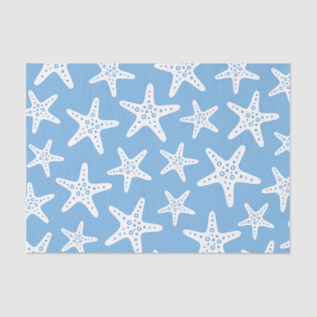 Starfish Pattern Blue Tissue Paper (Front)