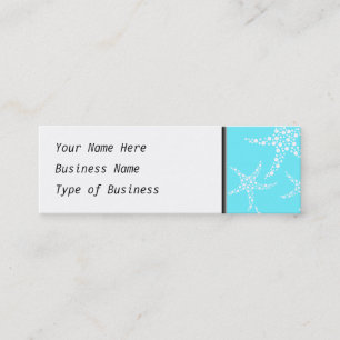 Starfish Pattern in Turquoise and White. Mini Business Card