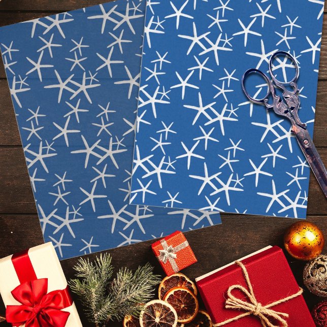 Starfish Pattern Navy Blue Tissue Paper (Creator Uploaded)