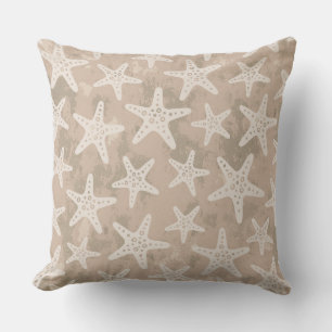 Starfish Pattern Sand Beige Outdoor Pillow