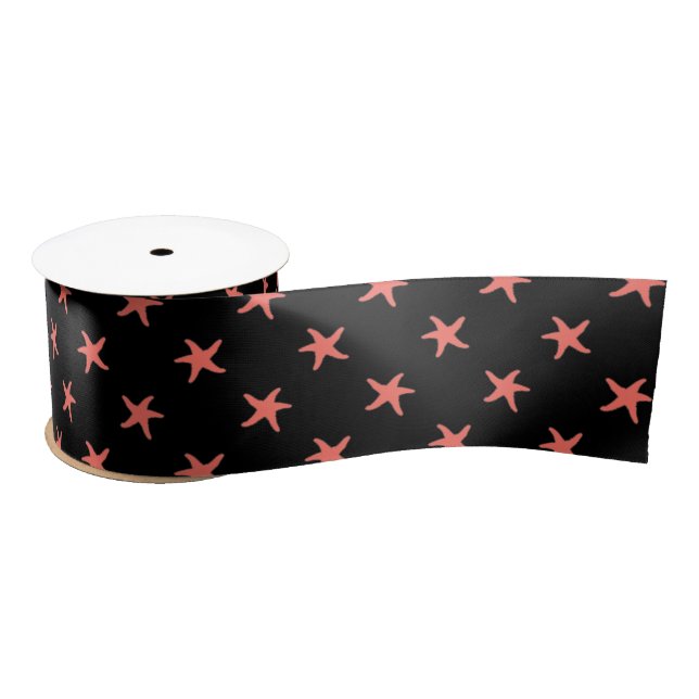 Starfish Pattern Satin Ribbon (Spool)