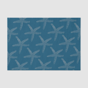 Starfish Patterns Beach Coastal Ocean Blue Custom Tissue Paper