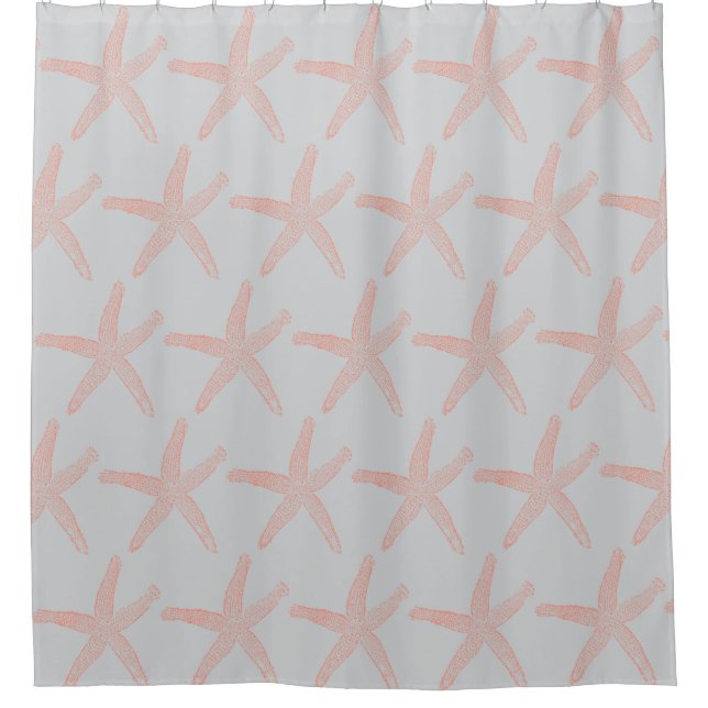 Starfish Patterns Light Grey Coral Orange Peach (Front)