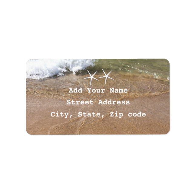 Starfish Patterns Ocean Beach Nautical Weddings Label (Front)