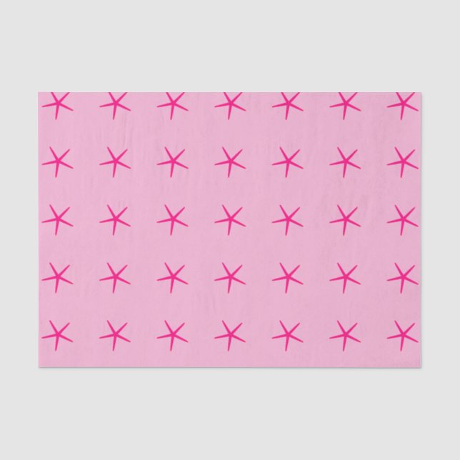 Starfish Patterns Pink Birthdays Weddings Custom Tissue Paper (Front)