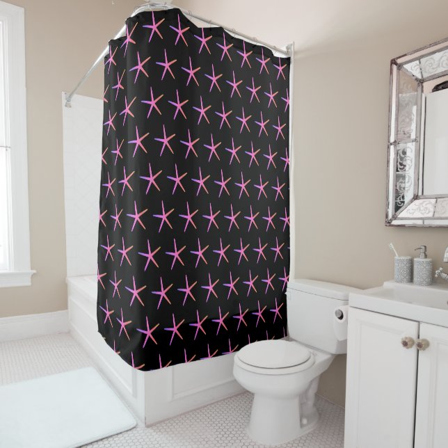 Starfish Patterns Pink Black Beach Nautical Cool (In Situ)
