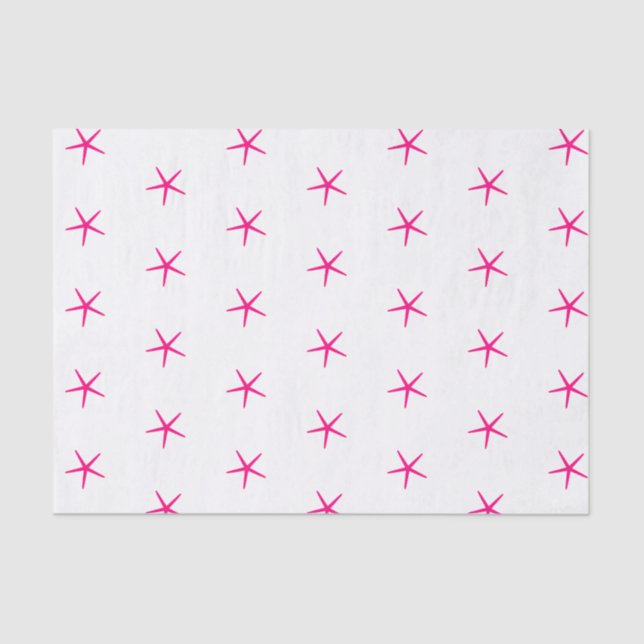 Starfish Patterns Pink White Beach Nautical 2022 Tissue Paper (Front)