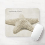 Starfish Personalized Mouse Pad<br><div class="desc">Starfish beach theme neutral cream tones personalized</div>