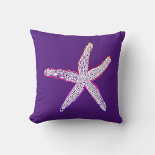 Starfish Pink Purple Cute Custom Mother's Day Gift Throw Pillow