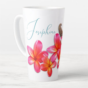 Starfish Plumeria Flowers Personalized Latte Mug