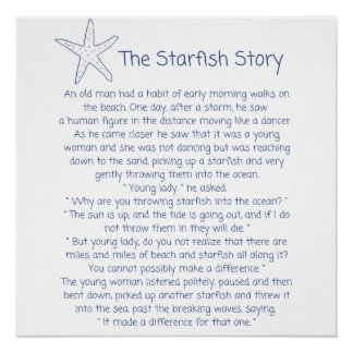 Starfish poem, the Starfish story, Foster mom gift Poster