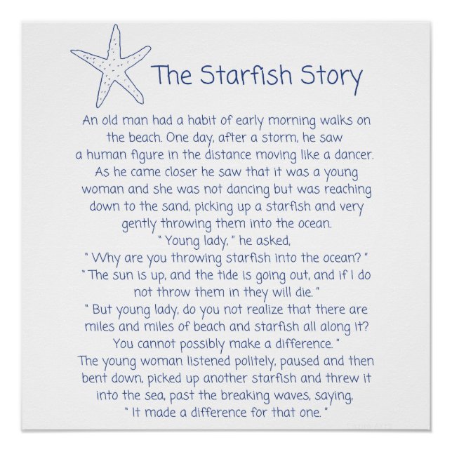 Starfish poem, the Starfish story, Foster mom gift Poster (Front)