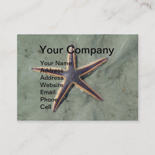 Starfish Purple sea star on beach Business Card (Front)