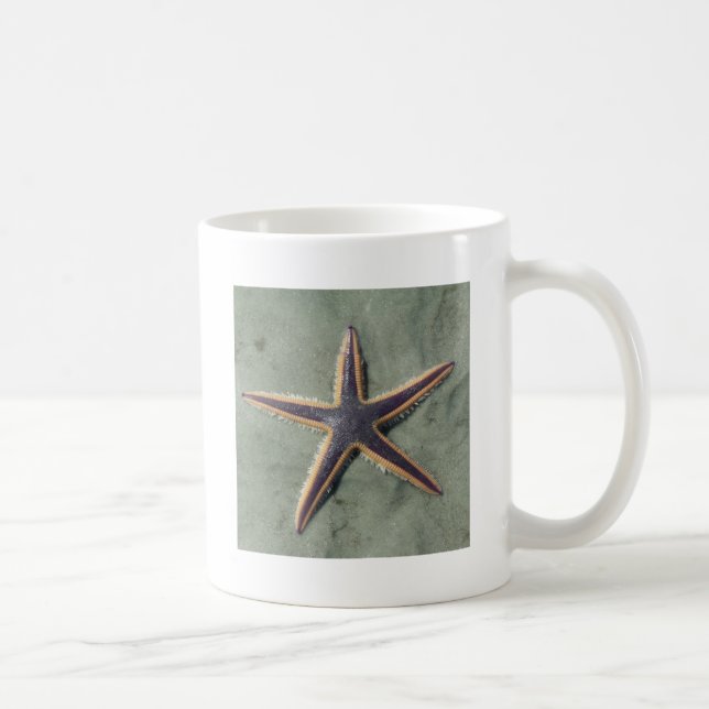 Starfish Purple sea star on beach Coffee Mug (Right)