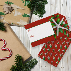 Starfish Red Christmas Tie On Gift Tags